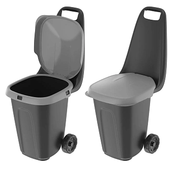 Тележка садовая с зажимом для пакета и крышкой 38 л, шт