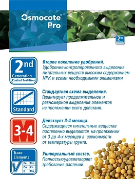 Осмокот Про (Osmocote Pro) 19-9-10+2MgO+ТЕ 3-4 месяца, 1 кг