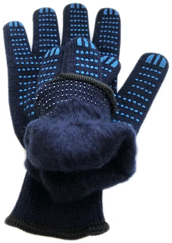 Перчатки зимние с начёсом, с ПВХ, пара