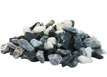 Мрамор микс бело-черный Галтованный, 20-40 мм, 10 кг