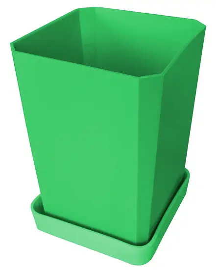 Горшочек пластиковый для рассады (горшок, дно, поддон), зеленый, 0,75 л, шт