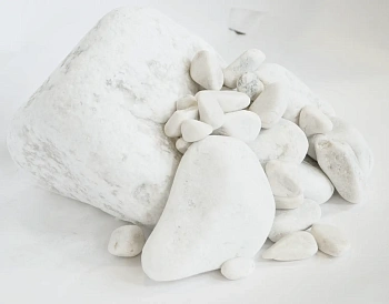 Мрамор белый Галтованный,  40-70 мм, 10 кг