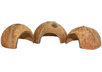 FM Скорлупа кокосового ореха с отверстием (половинка) домик для грызунов, шт