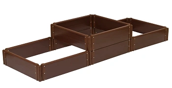 Клумба-конструктор из ПВХ, коричневый, (h 0,22 м, 3 панели * 0.9 м), уп
