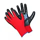 Перчатки нейлоновые с нитриловым покрытием Люкс (красно-черные), арт 412