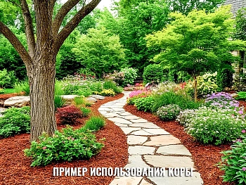 Кора лиственницы Галтованная 9-20 см, 60 л