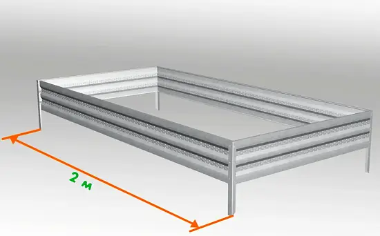Грядка Perfo металл, 0,2 * 2,0 * 0,5 м, уп 