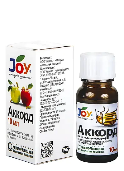 JOY Аккорд (от колорадского жука и от вредителей на яблоне), флакон 10 мл