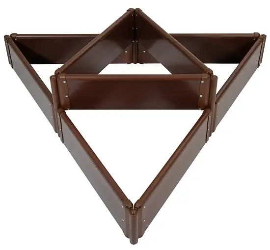 Клумба-конструктор из ПВХ, коричневый, (h 0,22 м, 3 панели * 0.6 м), уп