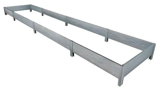 Грядка фактурная из ПВХ, дымчатый, 2,0 х 0,9 х 0,2 м, уп