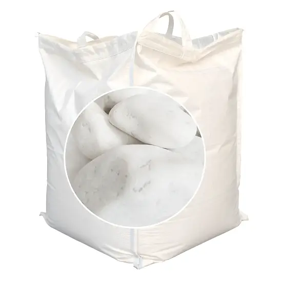 Мрамор белый Галтованный,  90-150 мм, 1000 кг, биг-бэг