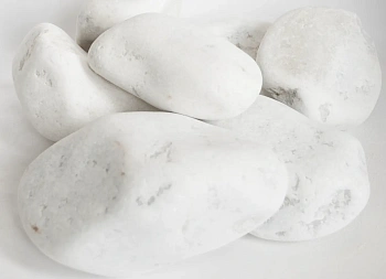 Мрамор белый Галтованный,  90-150 мм, 1000 кг, биг-бэг