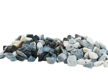 Мрамор микс бело-черный Галтованный, 20-40 мм, 10 кг
