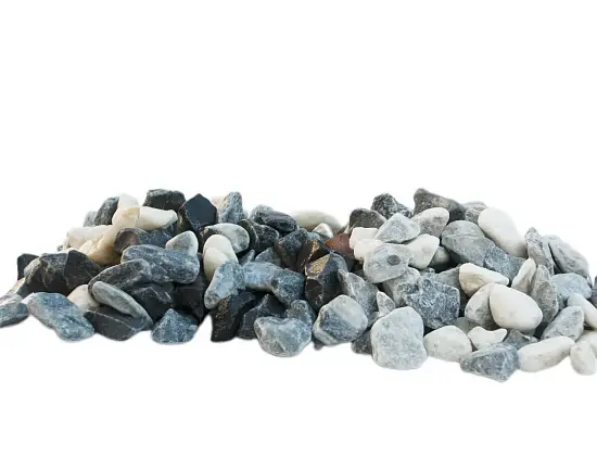 Мрамор микс бело-черный Галтованный, 20-40 мм, 10 кг
