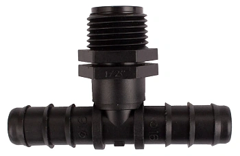 AQUAREL, Деталь №7, Тройник для трубы ПНД 16 мм с наруж резьбой 1/2`, шт