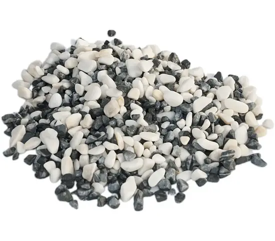 Мрамор микс бело-черный Галтованный, 10-20 мм, 10 кг
