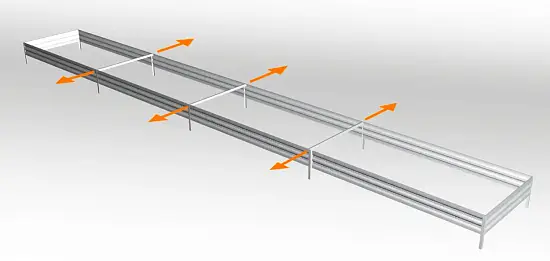 Грядка Perfo металл, 0,2 * 2,0 * 0,5 м, уп 