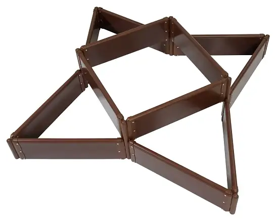 Клумба-конструктор из ПВХ, коричневый, (h 0,22 м, 3 панели * 0.6 м), уп