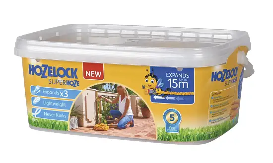 Hozelock 8215 Шланг Растягивающийся Superhoze (15 м шланг, 2 несъемных коннектора с аквастоп, наконечник), шт