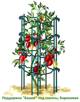 Поддержка "Башня" под томаты, бирюза, h 80 см, уп