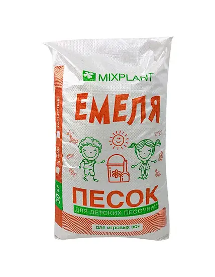 Песок для детских песочниц Емеля, белый (карьерный) прокаленный, 30 кг