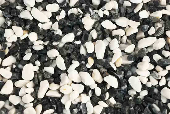 Мрамор микс бело-черный Галтованный, 10-20 мм, 10 кг