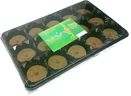 Комплект для рассады (12 торф.таблеток Ø41 мм + кассета + лоток), без крышки, уп 