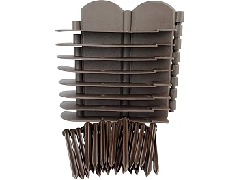 Бордюр декоративный Волна, коричневый, (8 модулей * 32 см + 25 шт креплений), 0,09 x 2,56 м, уп