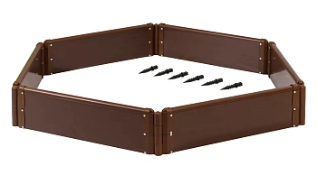 Клумба-конструктор из ПВХ, коричневый, (h 0,22 м, 3 панели * 0.9 м), уп