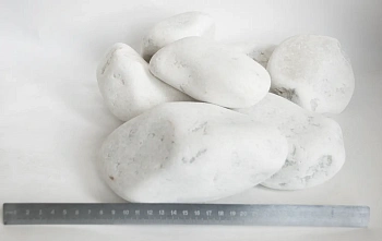 Мрамор белый Галтованный,  90-150 мм, 1000 кг, биг-бэг