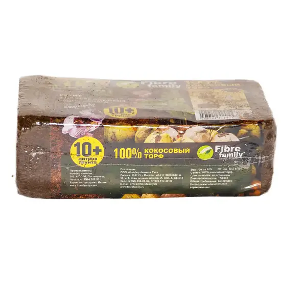 Кокосовый торф в брикетах, 10 л, шт