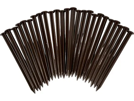 Бордюр декоративный Волна, коричневый, (8 модулей * 32 см + 25 шт креплений), 0,09 x 2,56 м, уп