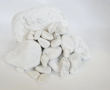 Мрамор белый Галтованный,  40-70 мм, 10 кг