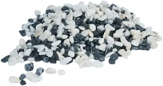 Мрамор микс бело-черный Галтованный, 10-20 мм, 10 кг