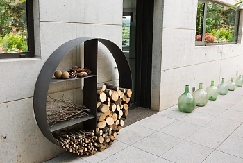 Дровница пристенная “Round” 1500 мм