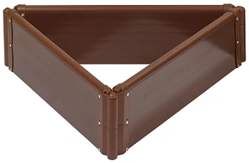 Клумба-конструктор из ПВХ, коричневый, (h 0,22 м, 3 панели * 0.9 м), уп