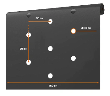 Агротекс перфорированный Черный 60, 1,6*200 м, рул