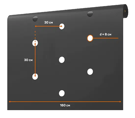 Агротекс перфорированный Черный 60, 1,6*10 м, уп