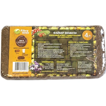 Кокосовый торф в брикетах, 4 л (315 г), шт