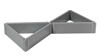 Клумба-конструктор из ПВХ, серый, (h 0,22 м, 3 панели * 1.1 м), уп