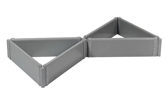 Клумба-конструктор из ПВХ, серый, (h 0,22 м, 3 панели * 0.9 м), уп