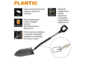Plantic Лопата для земляных работ Terra Pro, арт 11001-01, шт
