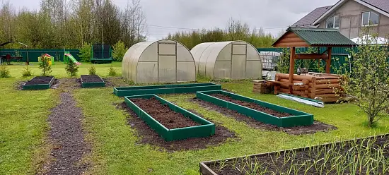 Добор для грядки из ПВХ, зеленый, (h 0,22 м, 2 борта * 1,0 м), уп