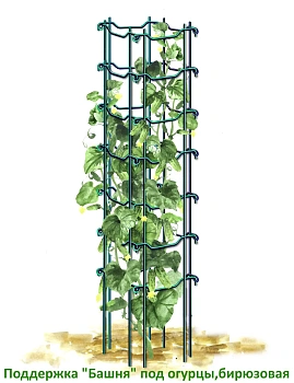 Поддержка "Башня" под огурцы, бирюза, h 180 см, уп
