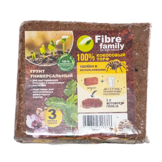 Кокосовый торф в брикетах, 3 л, шт