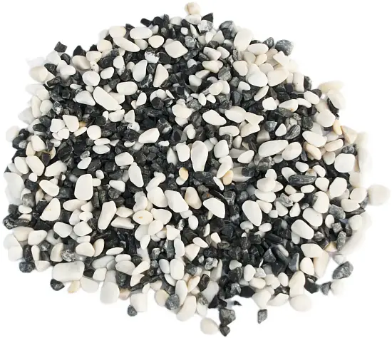 Мрамор микс бело-черный Галтованный, 10-20 мм, 10 кг