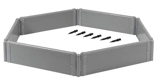 Клумба-конструктор из ПВХ, серый, (h 0,22 м, 3 панели * 0.9 м), уп