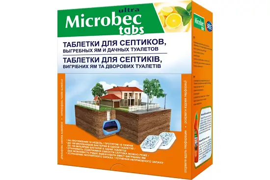 Microbec - Таблетки для биоразложения содержимого септика, 20 г/16 шт