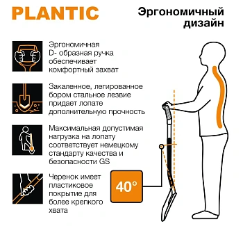 Plantic Лопата штыковая Terra Pro, арт 11002-01, шт
