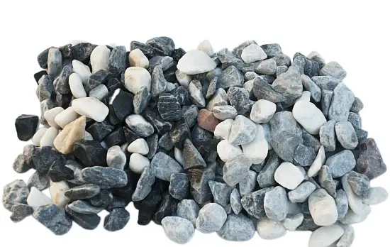Мрамор микс бело-черный Галтованный, 20-40 мм, 10 кг